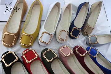 Xajzpa - New Big Size Women Flats Shallow Candy Color Shoes Woman Loafers Autumn Fashion Sweet Flat